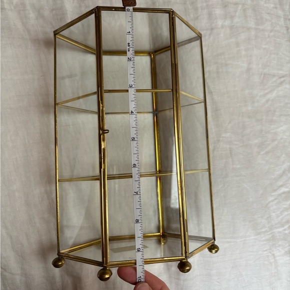 Vintage Glass Display Case with Metal Accents - Picture 9 of 12